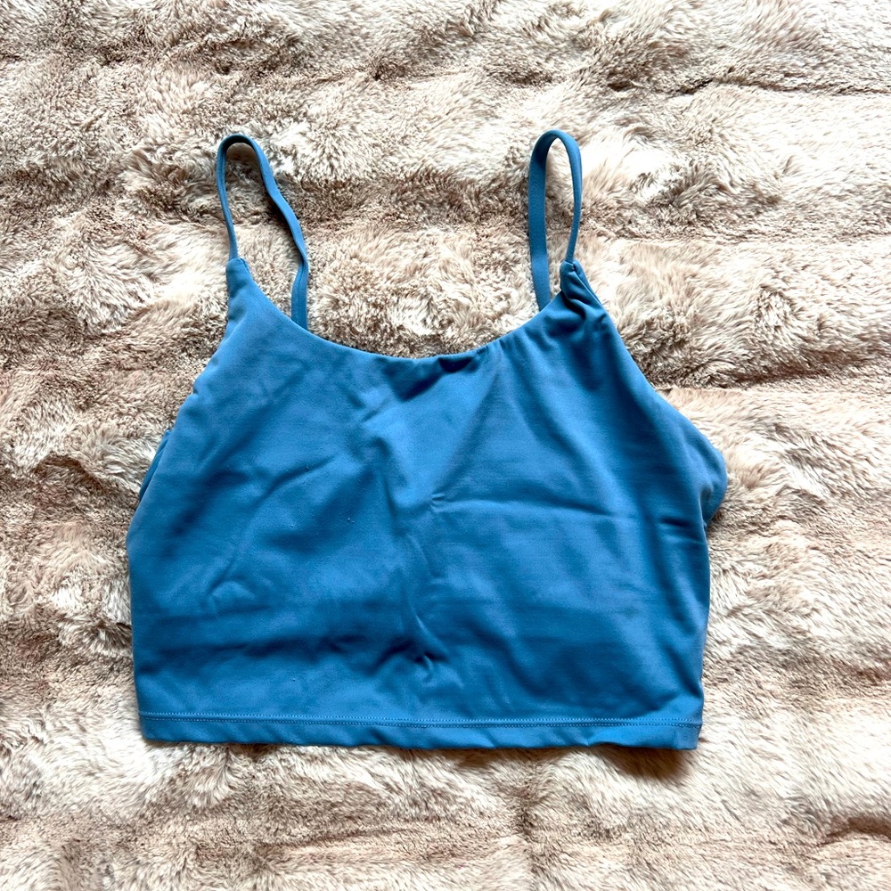 Blue sports bra